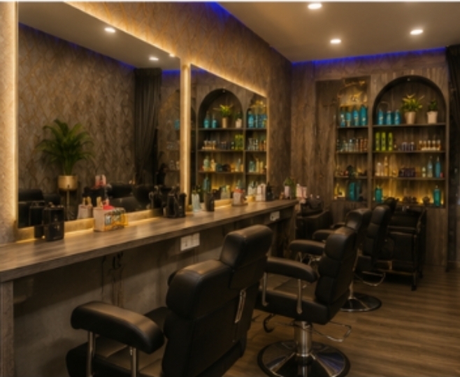 Hair styling stations inside Bellissimo Sorelle salon
